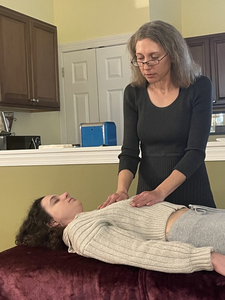 reiki training practice session